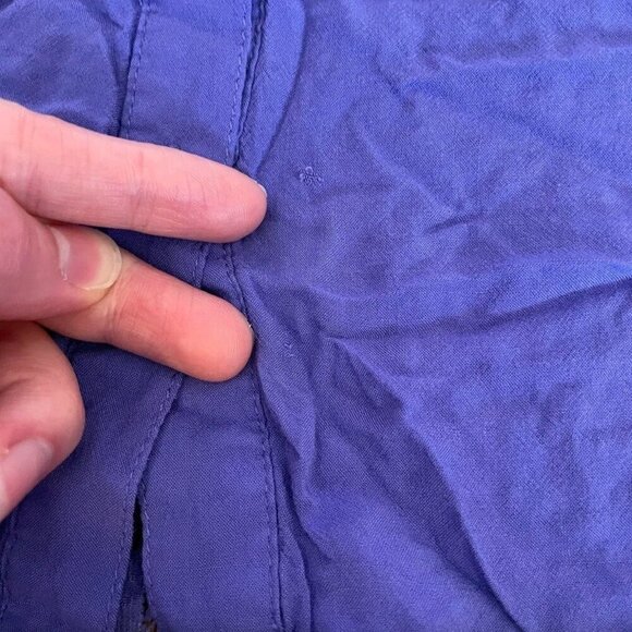 MAURICES Purple Floral Lace Panels Collared Button Down Twee 2012 Tank Blouse - Picture 13 of 15